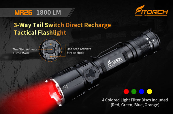 Fitorch MR26 RECHARGEABLE LED FLASHLIGHT フィトーチ LEDフラッシュライト 充電式 LED懐中電灯 1800ルーメン