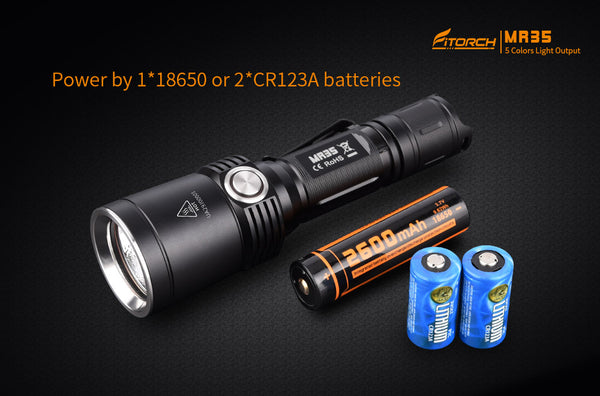 Fitorch MR35 RECHARGEABLE White+RGB+UV 5color LED flashlight フィトーチ 5カラーLEDフラッシュライト 充電式 LED懐中電灯 1200ルーメン
