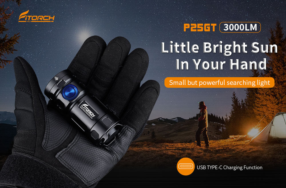 フィトーチ 充電式 LED フラッシュライト 超高輝度 3000ルーメン Fitorch P25GT rechargeable super-bright LED flashlight