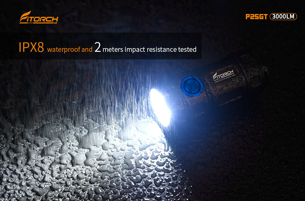 フィトーチ 充電式 LED フラッシュライト 超高輝度 3000ルーメン Fitorch P25GT rechargeable super-bright LED flashlight