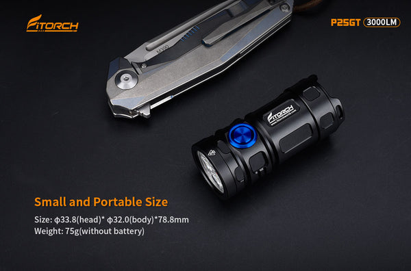 Fitorch P25GT rechargeable super-bright LED flashlight フィトーチ 充電式 スーパーブライト LED フラッシュライト 超高輝度 3000ルーメン