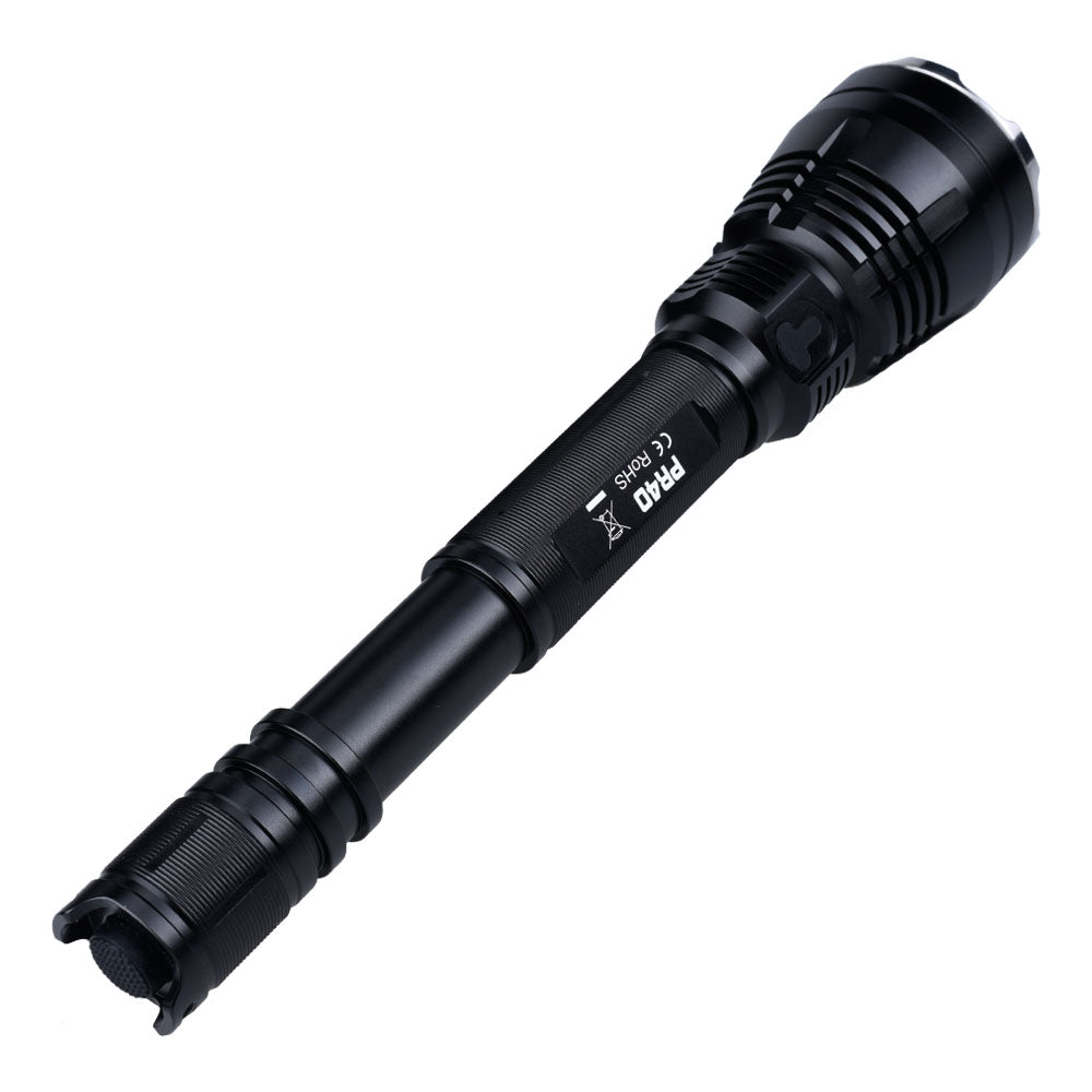 Fitorch PR40 LONG-RANGE FLASHLIGHT BEAM THROW 1000 METERS フィトーチ 最大1000メートル照射 ロングレンジ LEDフラッシュライト 式充電 懐中電灯 1350ルーメン