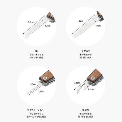 KZM ワイルドプロ P105 マルチツール 十字ドライバー マイナスドライバー ナイフ 鋸 栓抜き オープナー 缶切り ヤスリ カズミ アウトドア KZM OUTDOOR WILD PRO P105