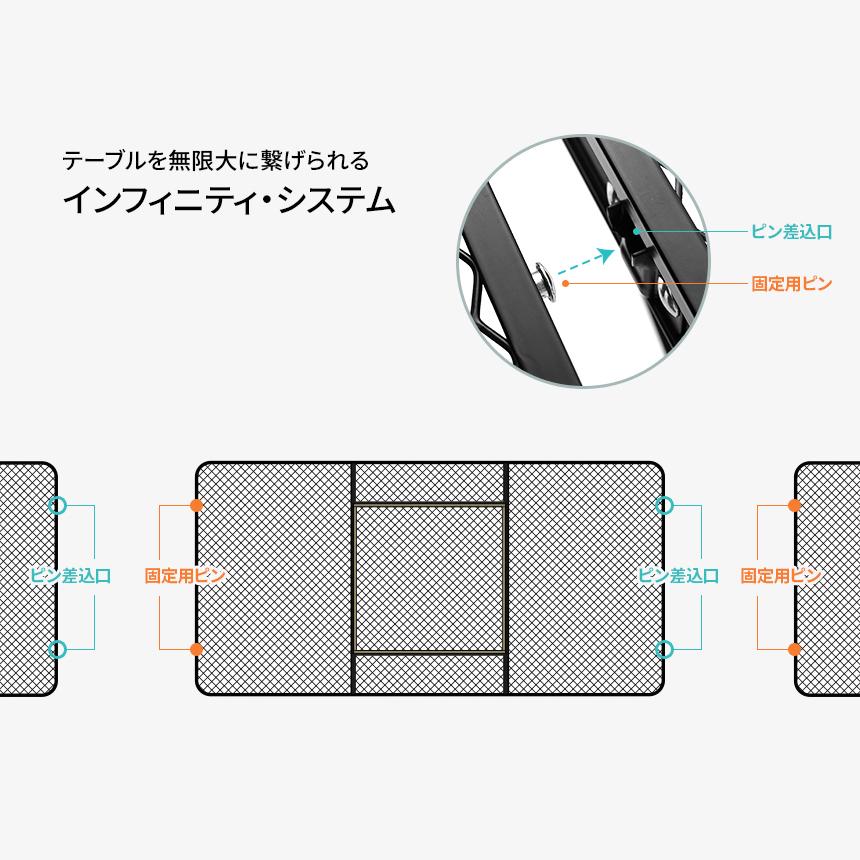 KZM ユニオンアイアンメッシュ 3フォールディング BBQテーブル キッチンテーブル 折りたたみ キャンプテーブル カズミ アウトドア KZM OUTDOOR